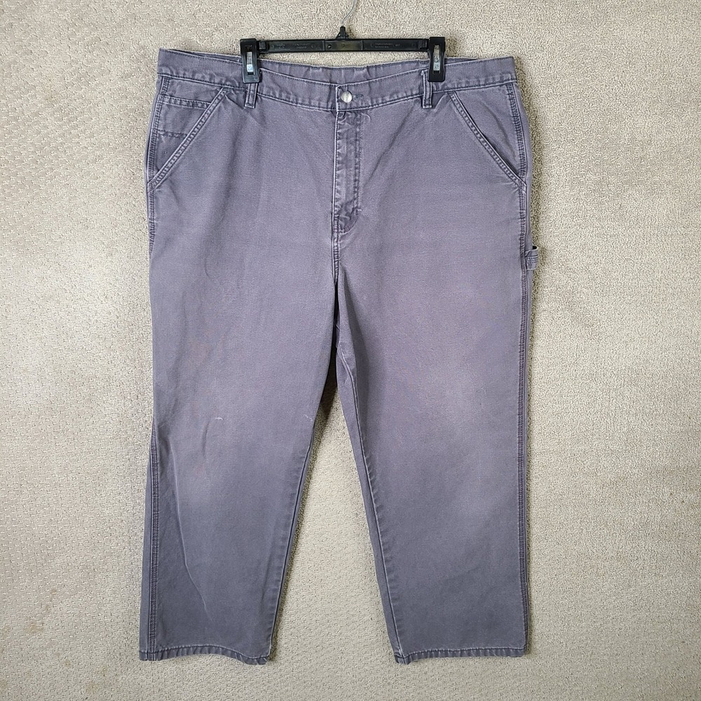 Craftsman Pants Mens 44x30 Gray Carpenter Canvas Workwear Cotton Utility‎ Casual